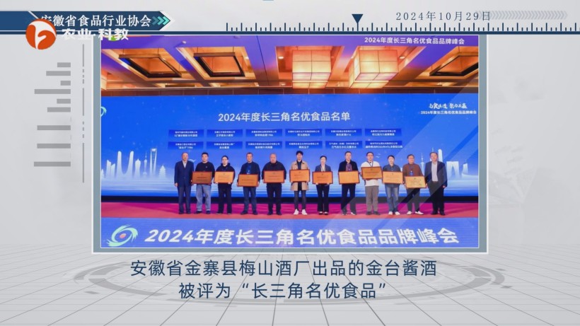梅山酒厂金台酱酒创新徽派酱香，荣膺长三角名优食品